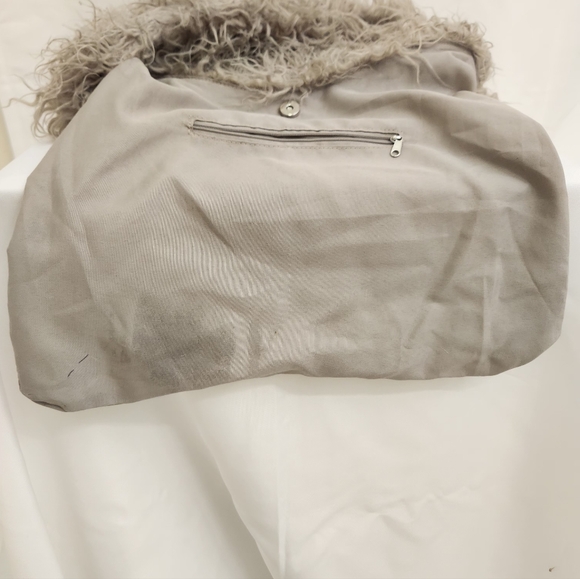 Aimee Kestenberg Faux Fur Slouchy Hobo Bag – Taupe - Picture 5 of 6